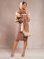 CrossKulture - BestBrowns viscose scarf full model front view
