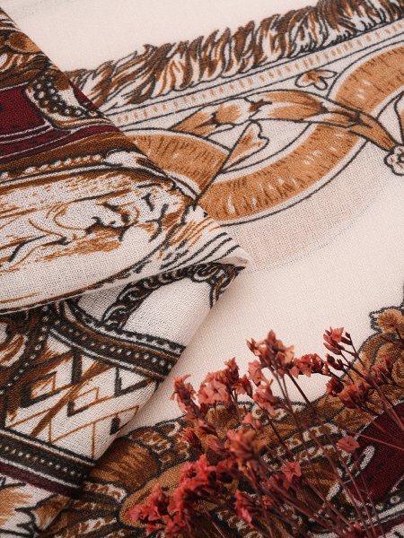 CrossKulture - CherryGrip viscose scarf fabric detailing view