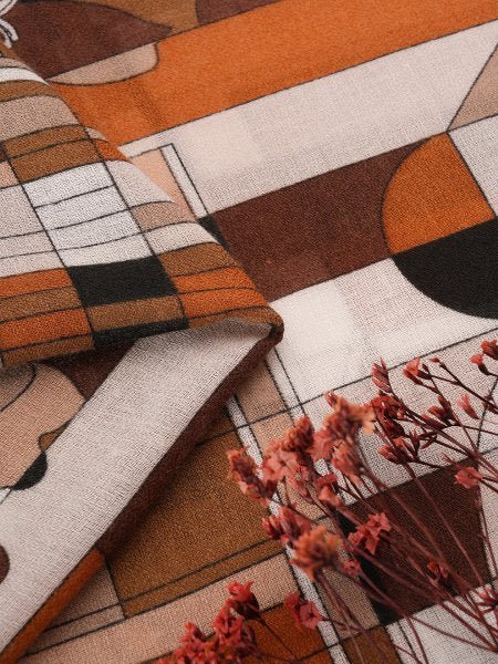CrossKulture - GraphicalDance viscose scarf fabric edge view