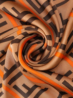 CrossKulture - CocoCaramel long satin scarf fabric detailing view