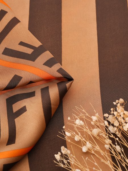 CrossKulture - CocoCaramel long satin scarf fabric detailing view