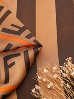 CrossKulture - CocoCaramel long satin scarf fabric detailing view