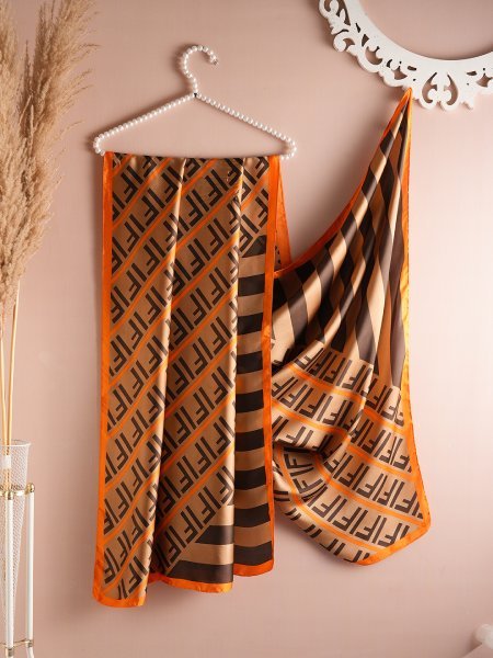CrossKulture - CocoCaramel long satin scarf hanger view