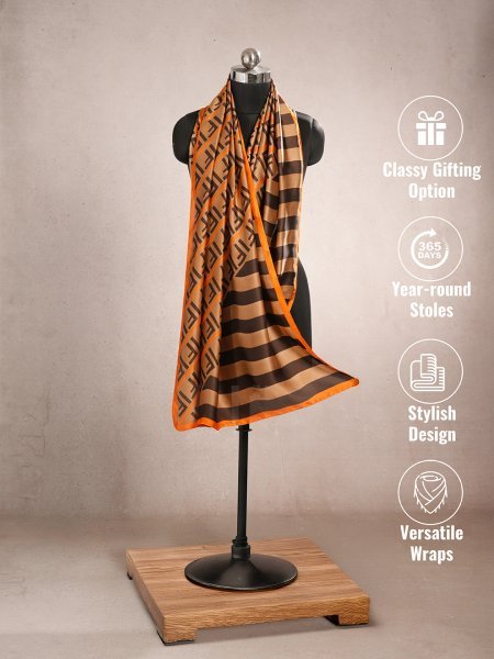 CrossKulture - CocoCaramel long satin scarf mannequin view