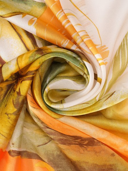 CrossKulture - SpringFever long satin scarf fabric detailing view