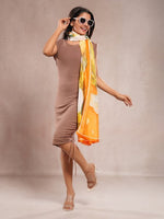 CrossKulture - SpringFever long satin scarf model side view