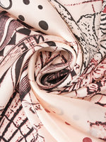 CrossKulture - SeabedSpell Small Square Satin Scarf Maroon fabric view