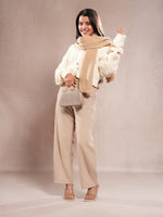 CrossKulture - CozyTwist lightweight acrylic wool scarf in model side view
