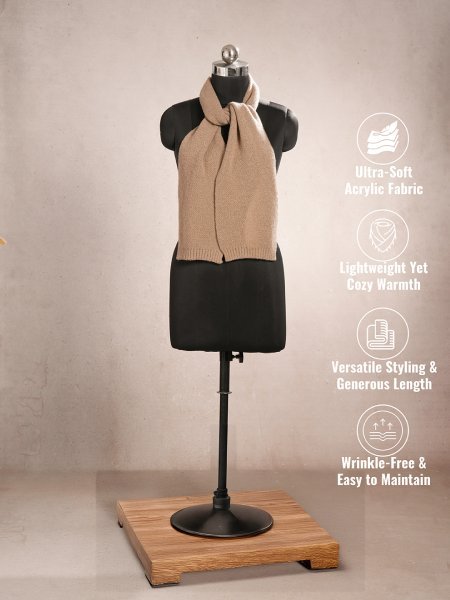 CrossKulture - CozyKnot lightweight wool scarf mannequin view