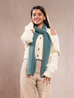 CrossKulture - CozySoul lightweight acrylic wool scarf in model front view