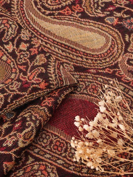 CrossKulture - PaisleyYarn lightweight modal scarf fabric detailing view