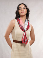 CrossKulture - GlossyPop Small Square Satin Scarf Red model view