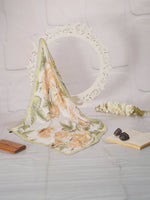 CrossKulture - SunshineFlow Small Square Satin Scarf Green fabric view