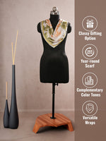 CrossKulture - SunshineFlow Small Square Satin Scarf Green infographic image