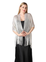 CorssKulture - satin shimmer stole FairyDust front view with folded hands