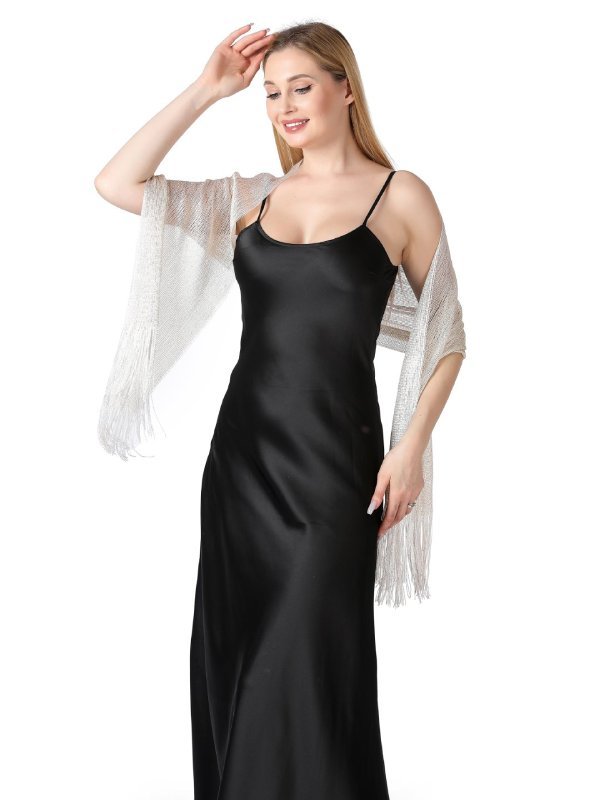CorssKulture - satin shimmer stole FairyDust front view with different style