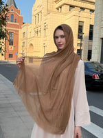 MudHorizon Brown Crinkled Cotton Scarf