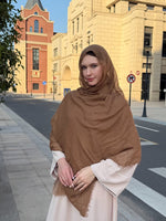 MudHorizon Brown Crinkled Cotton Scarf