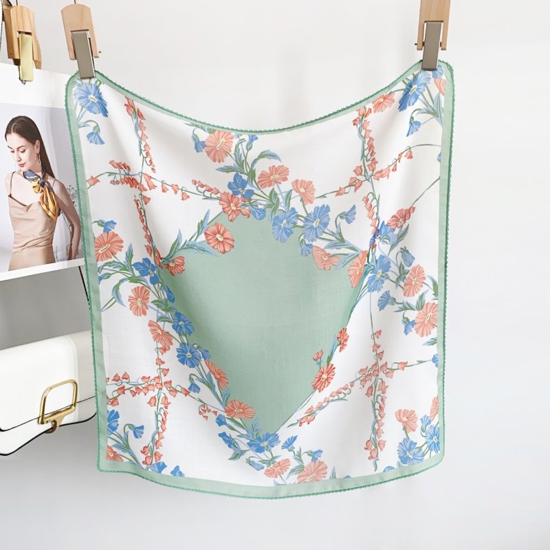 ArcEdit Satin Curve Edged Pista Green Scarf