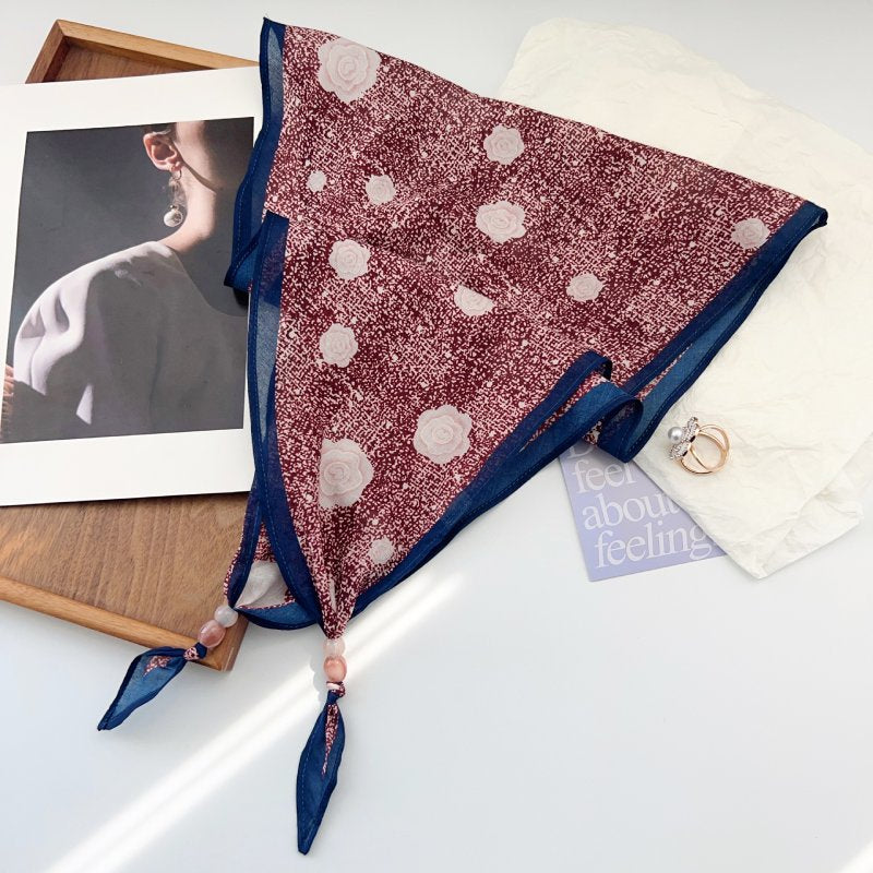 DiamondEssence Maroon Cotton Diamond Scarf