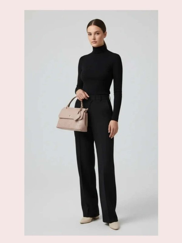 CrossKulture - BlissEase peachlightweight handbag carried by female model