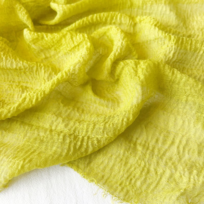 LimeGrove Green Crinkled Cotton Scarf