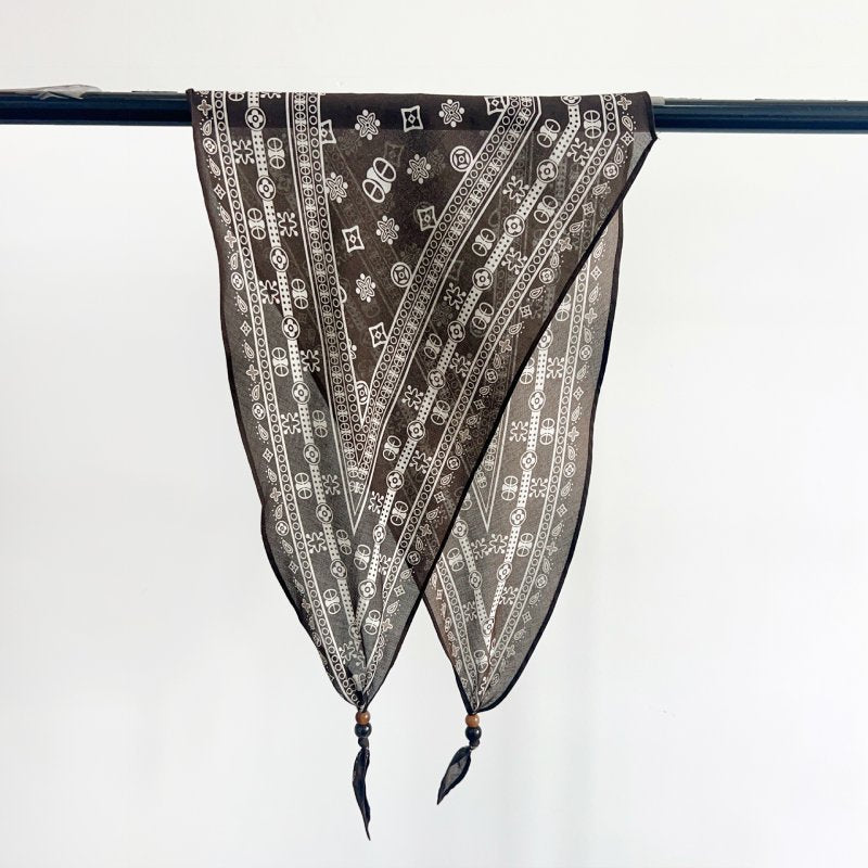 DiamondAllure Black Cotton Diamond Scarf