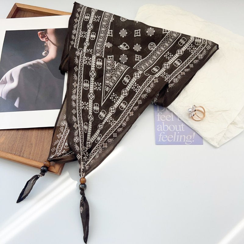 DiamondAllure Black Cotton Diamond Scarf