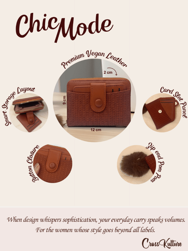 CrossKulture - PrimeCrush lightweight small wallet infographic image with features