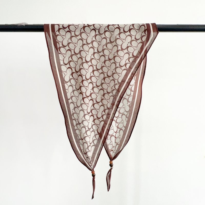 DiamondWhisper Brown Cotton Diamond Scarf