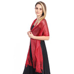SparkleStory Long Shimmer Scarf Burgundy