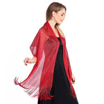 SparkleStory Long Shimmer Scarf Burgundy