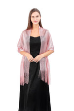 ModernGleam Long Shimmer Scarf Pink