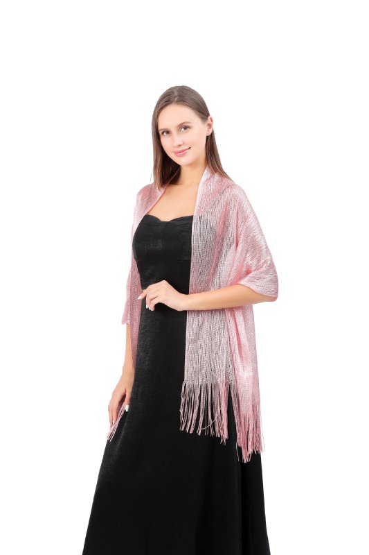 ModernGleam Long Shimmer Scarf Pink