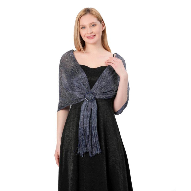 UrbanShine Long Shimmer Scarf Navy