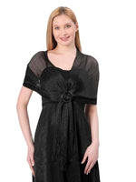 CorssKulture - satin shimmer stole MagicalBlack front view