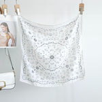 GentleArc Satin Curve Edged White Scarf