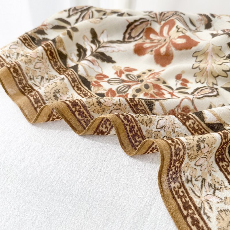 SpringMeadow Long Viscose Cotton Scarf Offwhite