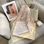 FloraVine Small Square Satin Scarf Orange