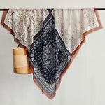 PrintedPrism Square Viscose Cotton Scarf OffWhite