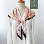CrossKulture - TriangleLeaves satin scarf style on mannequin