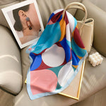 AbstractDrift Small Square Satin Scarf Multicolour
