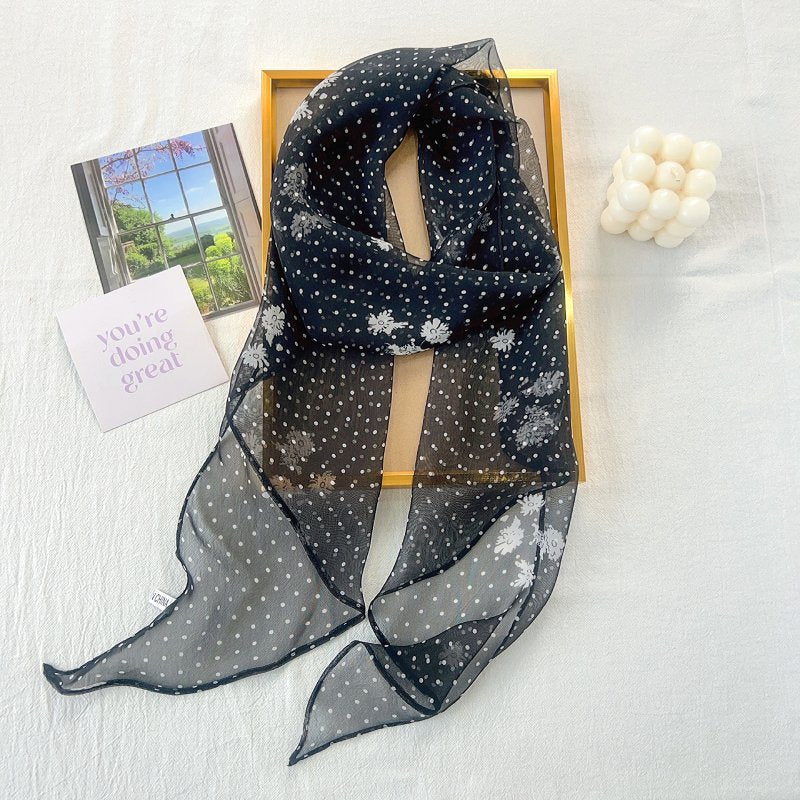 BlackBreeze Chiffon Ribbon Scarf