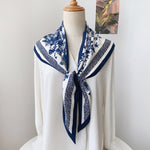 CrossKulture - TriangleFlora satin scarf style on mannequin