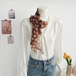 BrownFlutter Chiffon Ribbon Scarf