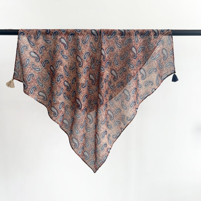 GardenDream Maillard Tassel Square Scarf