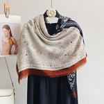 PrintedPrism Square Viscose Cotton Scarf OffWhite