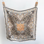 CrossKulture - ShadedAqua short satin scarf with full front view