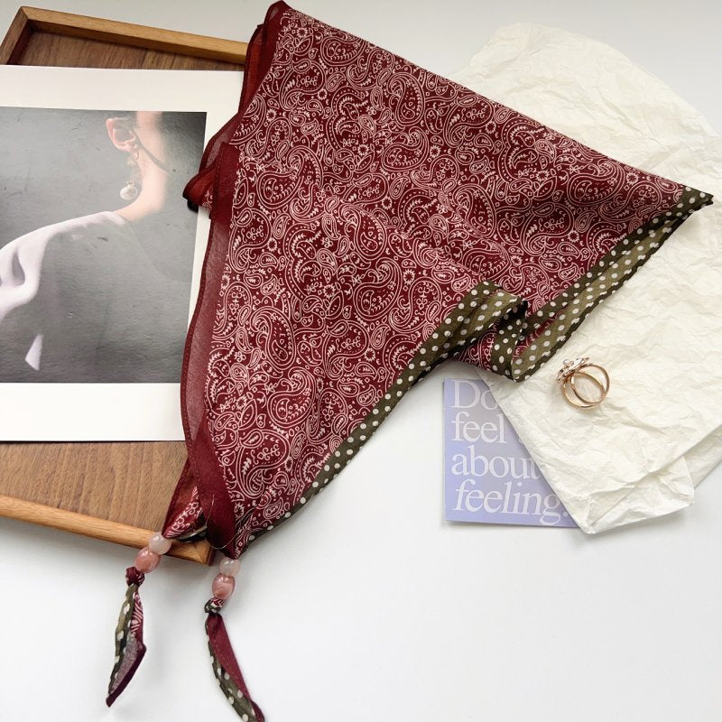 DiamondCharm Maroon Cotton Diamond Scarf