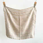 CalmCarving Small Square Satin Scarf Beige